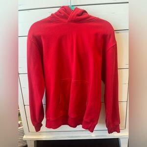 Red fleece hoodie